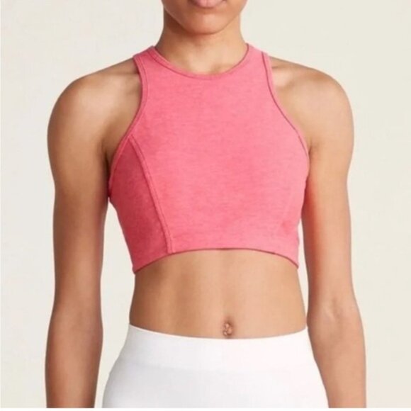 Outdoor Voices Women's Pink Punch Athena High Neck Crop Top Size Small - Picture 1 of 8